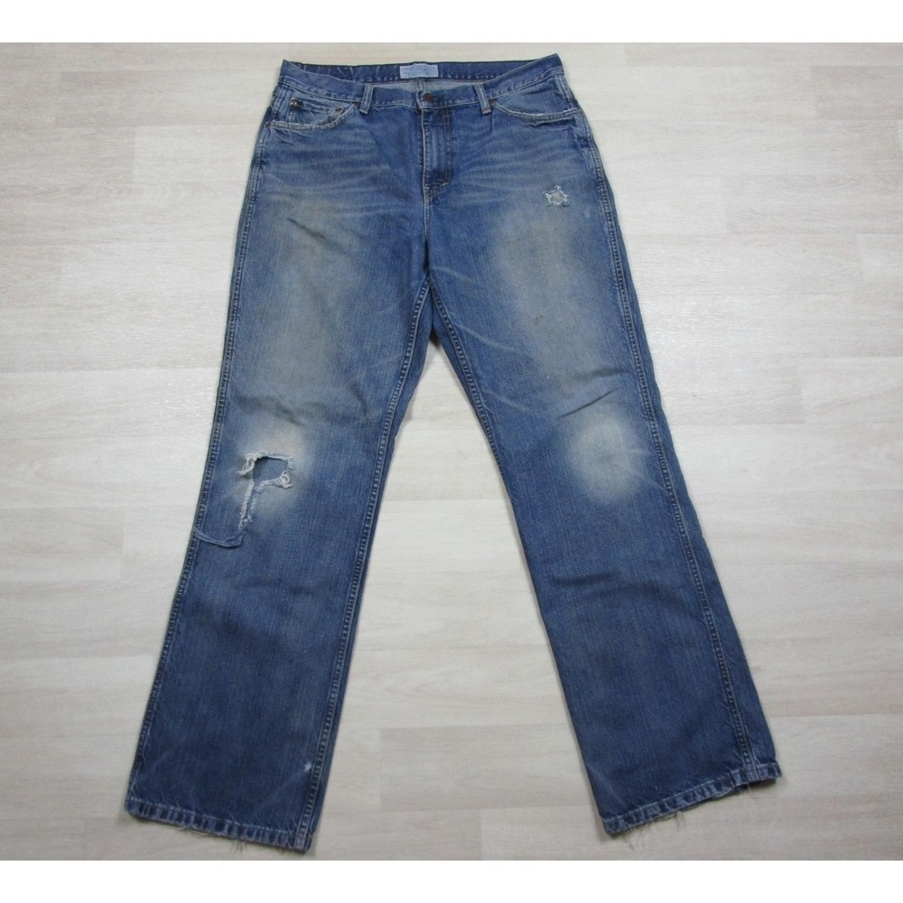 Vintage American Eagle Jeans Men (35x33.5) Loose Fit Med Wash Baggy Denim Y2K